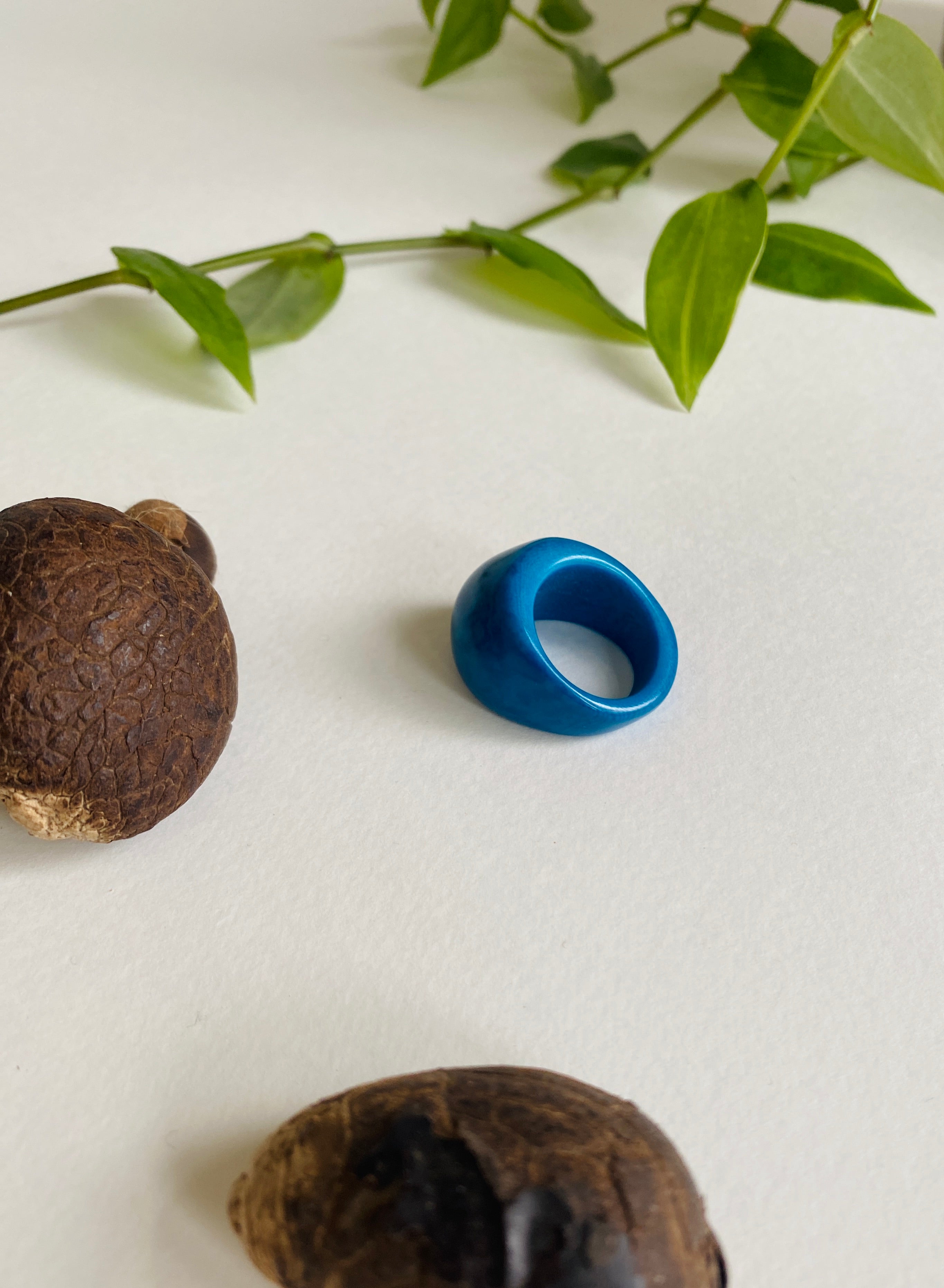 Blue Tagua Ring